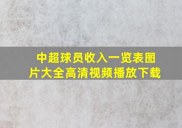 中超球员收入一览表图片大全高清视频播放下载