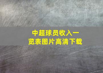 中超球员收入一览表图片高清下载