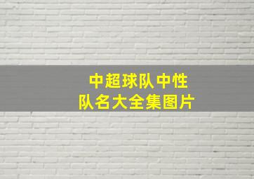 中超球队中性队名大全集图片