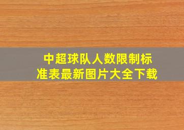 中超球队人数限制标准表最新图片大全下载