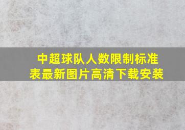 中超球队人数限制标准表最新图片高清下载安装