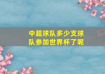 中超球队多少支球队参加世界杯了呢