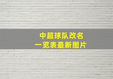 中超球队改名一览表最新图片