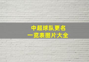 中超球队更名一览表图片大全