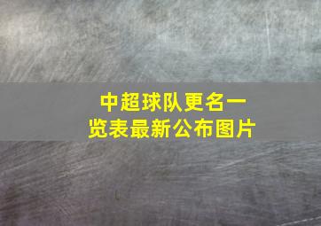 中超球队更名一览表最新公布图片