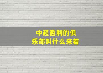 中超盈利的俱乐部叫什么来着