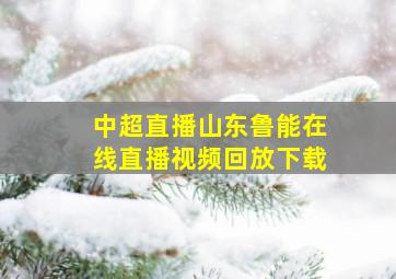 中超直播山东鲁能在线直播视频回放下载