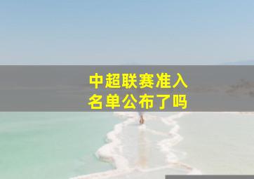 中超联赛准入名单公布了吗