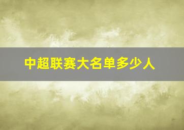 中超联赛大名单多少人