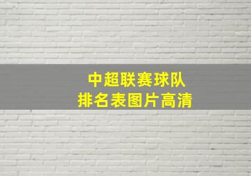 中超联赛球队排名表图片高清