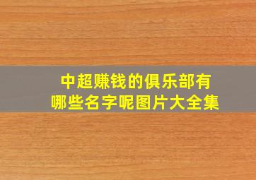 中超赚钱的俱乐部有哪些名字呢图片大全集