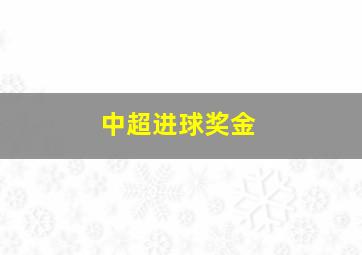 中超进球奖金