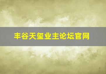 丰谷天玺业主论坛官网