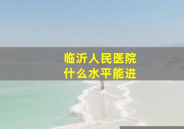 临沂人民医院什么水平能进