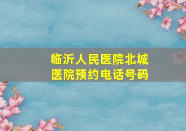 临沂人民医院北城医院预约电话号码