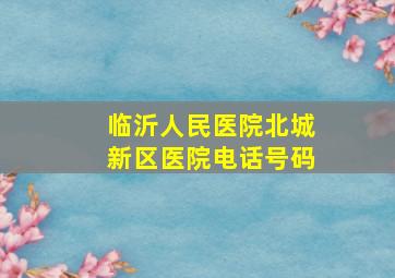 临沂人民医院北城新区医院电话号码