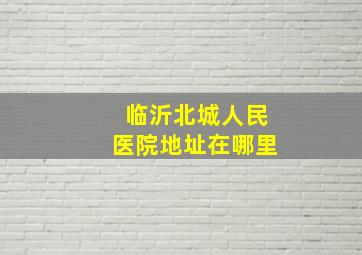 临沂北城人民医院地址在哪里