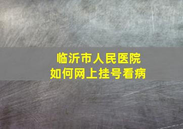 临沂市人民医院如何网上挂号看病