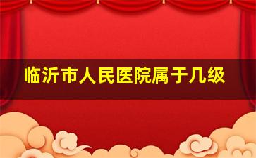 临沂市人民医院属于几级