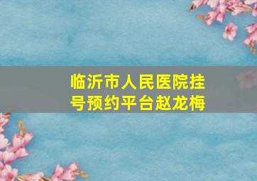 临沂市人民医院挂号预约平台赵龙梅