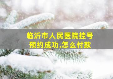 临沂市人民医院挂号预约成功,怎么付款