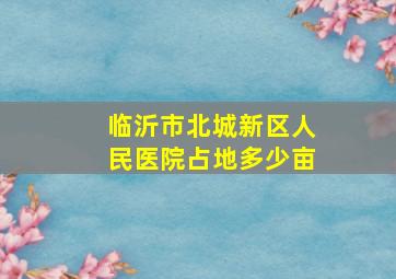 临沂市北城新区人民医院占地多少亩