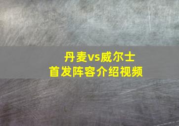 丹麦vs威尔士首发阵容介绍视频