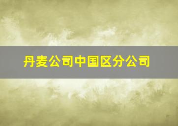 丹麦公司中国区分公司