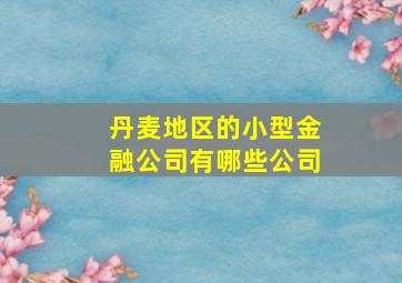 丹麦地区的小型金融公司有哪些公司