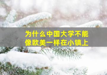 为什么中国大学不能像欧美一样在小镇上