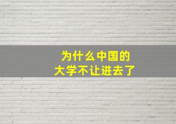 为什么中国的大学不让进去了