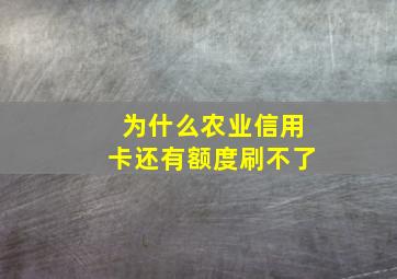 为什么农业信用卡还有额度刷不了