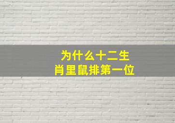 为什么十二生肖里鼠排第一位