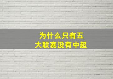 为什么只有五大联赛没有中超