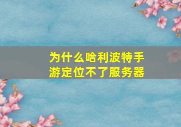 为什么哈利波特手游定位不了服务器