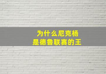 为什么尼克杨是德鲁联赛的王