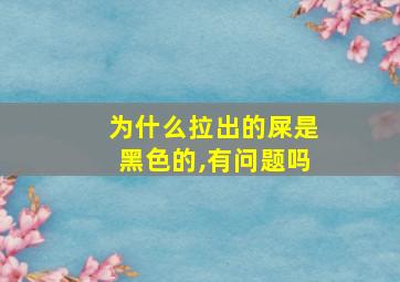 为什么拉出的屎是黑色的,有问题吗