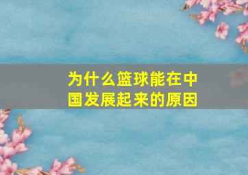 为什么篮球能在中国发展起来的原因