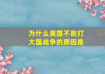 为什么美国不敢打大国战争的原因是