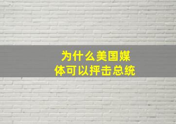 为什么美国媒体可以抨击总统