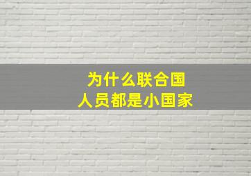 为什么联合国人员都是小国家