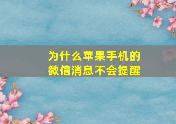 为什么苹果手机的微信消息不会提醒