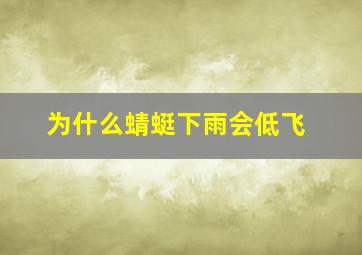 为什么蜻蜓下雨会低飞