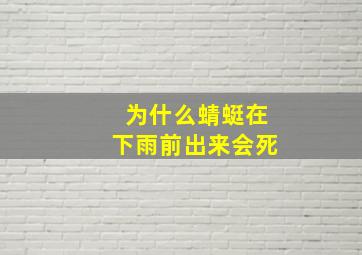 为什么蜻蜓在下雨前出来会死