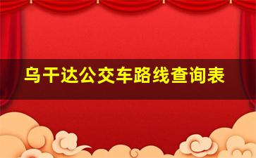 乌干达公交车路线查询表