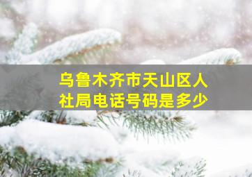 乌鲁木齐市天山区人社局电话号码是多少