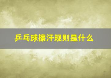 乒乓球擦汗规则是什么