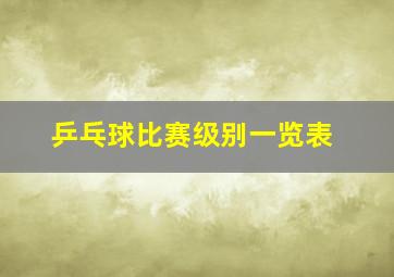 乒乓球比赛级别一览表