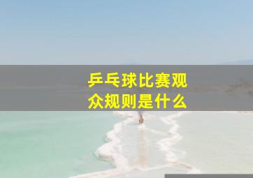 乒乓球比赛观众规则是什么