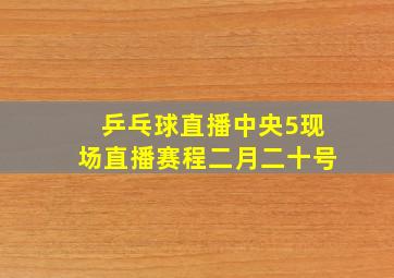 乒乓球直播中央5现场直播赛程二月二十号